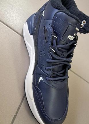 Черевики зимові шкіряні чоловічі теплі puma кеди mid wtr l