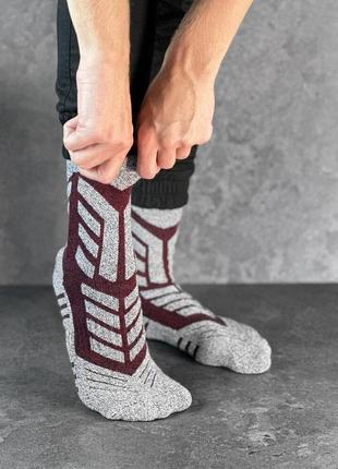 Шкарпетки thermal, сіро-бордовий