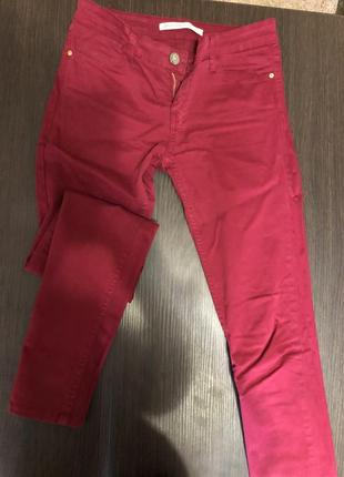 Бордовые брюки, штаны , stradivarius2 фото