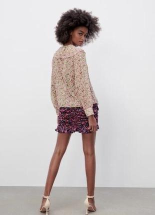 Zara шифонова сорочка в квіточку5 фото