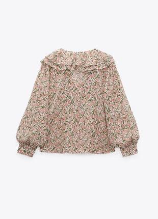 Zara шифонова сорочка в квіточку2 фото