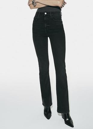 Джинсы с высокой посадкой zara flare