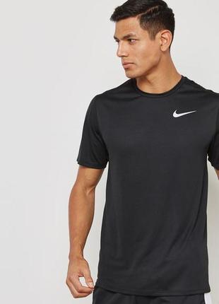 Футболка nike pro dri fit running чорна базова спортивна для бігу тренувань чоловіча1 фото