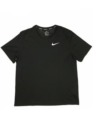 Футболка nike pro dri fit running чорна базова спортивна для бігу тренувань чоловіча2 фото