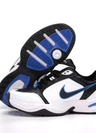 Мужские кроссовки nike air monarch white blue black 41-42-43-44-455 фото