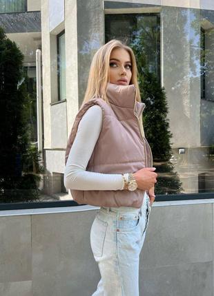 Укороченная женская жилетка теплая 😍