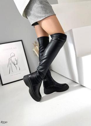 Кожаные ботфорты