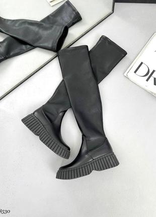 Кожаные ботфорты