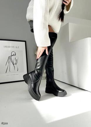 Кожаные ботфорты