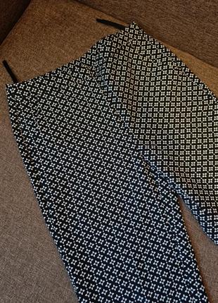 Брюки штани чорно-білі офісні класичні гусина лапка