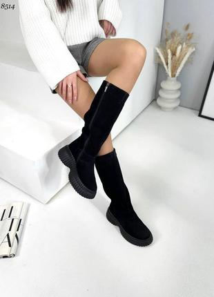 Замшевые сапоги