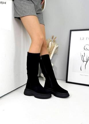 Замшевые сапоги