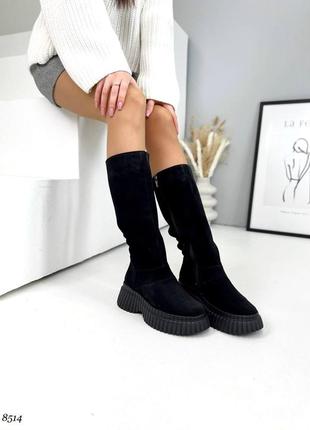 Замшевые сапоги