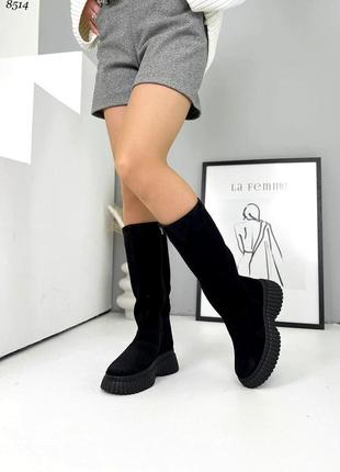 Замшевые сапоги