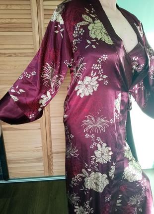 Кимоно халат и ночная рубашка комплект для дома