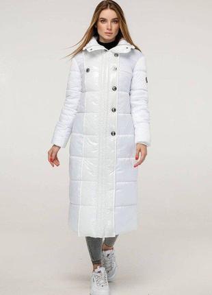 Пуховик жіночий зимовий лаке молоко, р.44-54, україна