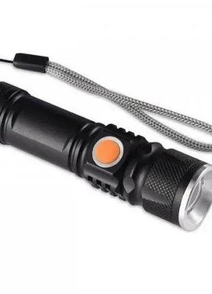 Ліхтарик ручний bailong bl-616-t6 usb ammunation