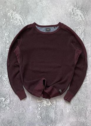 Diesel l дизель бордовый свитшот кофта свитер вафельная структура