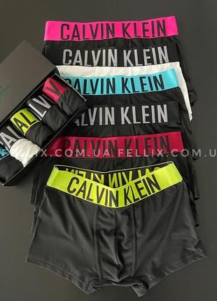 Боксерки мужские calvin klein intense мужские трусы набор кельвин кляйн, 5шт.  fellix боксерки calvin2 фото