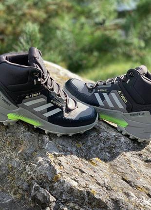 Кросівки чоловічі зимові adidas terrex swift r termo gray green3 фото