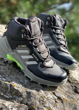 Кросівки чоловічі зимові adidas terrex swift r termo gray green6 фото