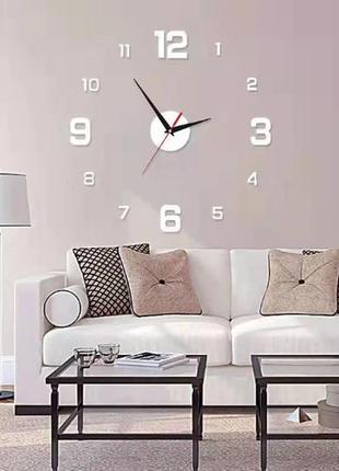 Годинник на стіну світний 3d, безкаркасний настінний годинник, наклейки на стіну, безшумний годинник