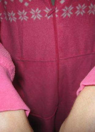 Пижама кигуруми love to lounge женская б/у розовая на флисе размер s5 фото