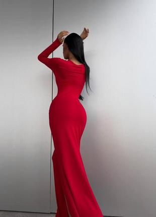 🎨3! шикарное длинное женское платье вискоза красное красное макси максы длинное женское платье3 фото