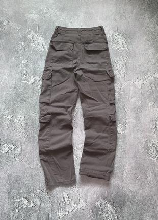 Bershka xs/s cargo gorpcore женские карго штаны чиносы джинсы брюки много карманов zara h&amp;m