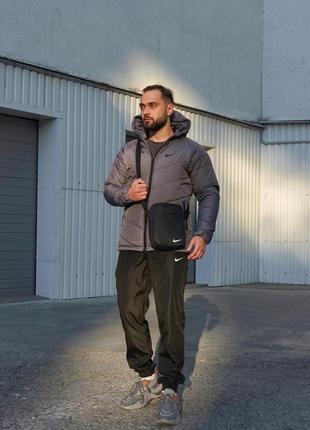 Комплект куртка nike серая + брюки nike. борсетка nike в подарок!