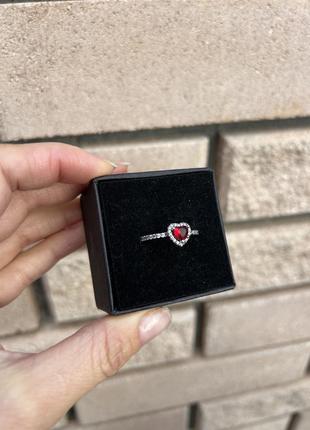 Серебряное кольцо сердечко s925, размер 17.59 фото