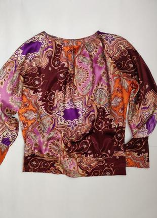 Роскошная атласная блуза оверсайз в стиле etro #розвантажуюсь2 фото