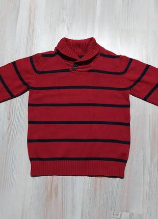 Детская красная кофта свитшот в полоску3 фото