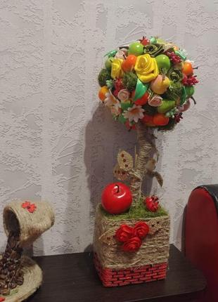 Топиарий, дерево счастья украшение для дома для кафе для кофейни для ресторана . яблочный рай.3 фото