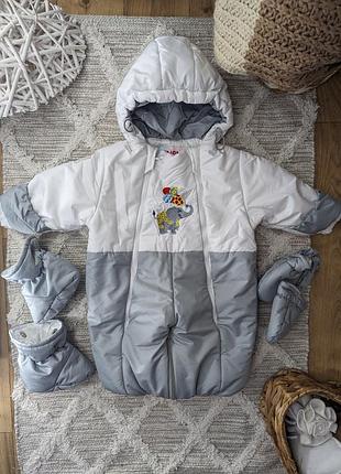 Комбинезон трансформер 2 в 1 на 0-3-6 месяца 56-62-68 см на мальчика