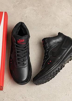 Зимние кожаные ботинки nike black 6