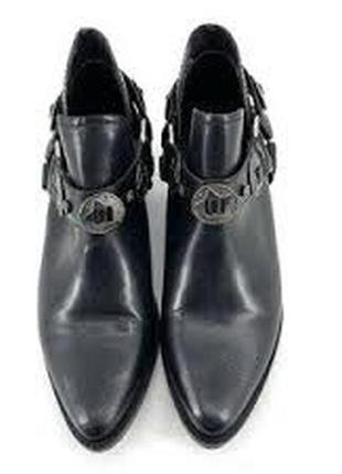 Козаки черные steve madden ботинки косачи байкерские лоферы кожаные женские модные, стильные брендовые.2 фото
