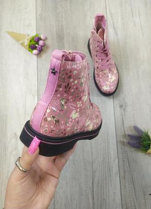 Кожаные розовые ботинки для девочки walkx лакированная кожа размер 33 (21 см)4 фото