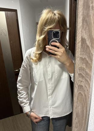Стильная белая рубашка, оверсайз, дешево