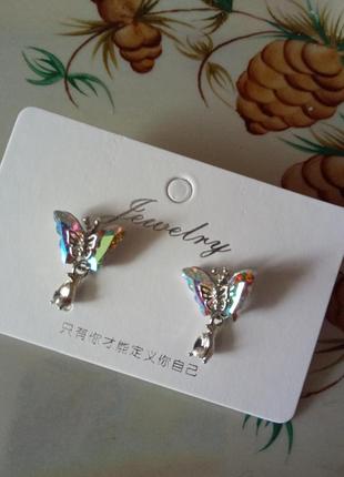 Цікаві сережки "метелики", дешево1 фото