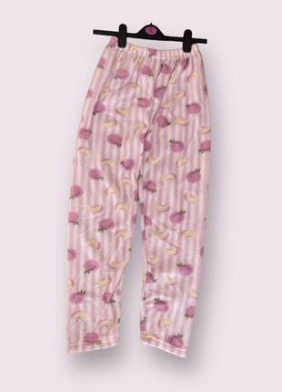 Новые теплые пушистые штанишки пижамные в персики2 фото