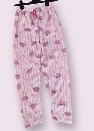 Новые теплые пушистые штанишки пижамные в персики1 фото