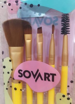 Набір пензликів для макіяжу 5 штук "sovart"2 фото
