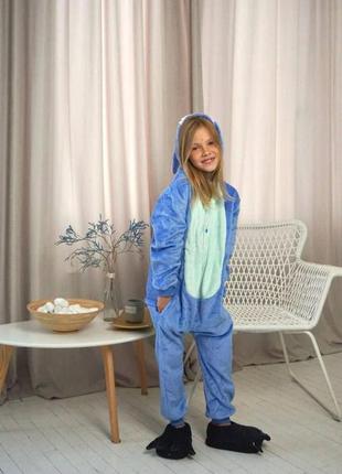 Дитяча піжама кігурумі стіч синій , тепла дитяча піжама2 фото