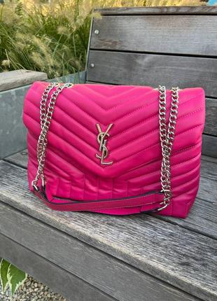 Женская сумка yves saint laurent 30 silver pink
