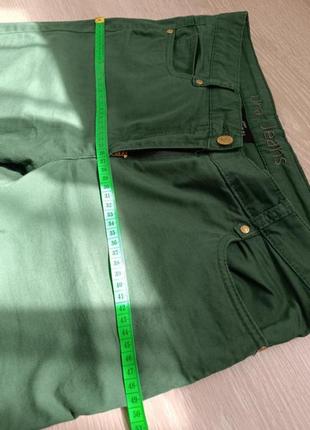 Джинсы зеленые натуральный хлопок брюки брюки лосины лосины6 фото