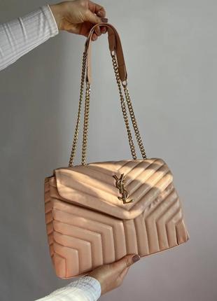 Женская сумка yves saint laurent 30 gold (pink)1 фото