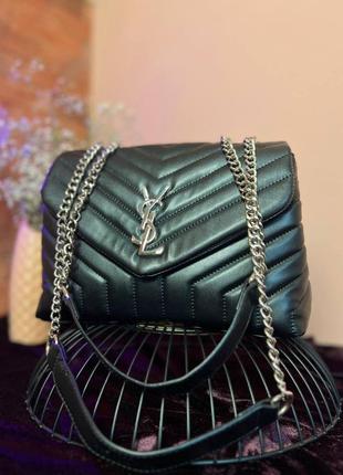 Жіноча сумка yves saint laurent 25 silver (black)