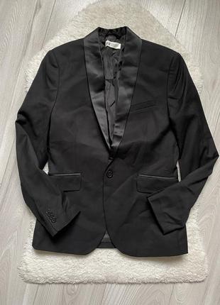 Жакет пиджак классический черный приталенный1 фото