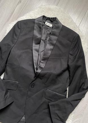 Жакет піджак класичний чорний приталений2 фото